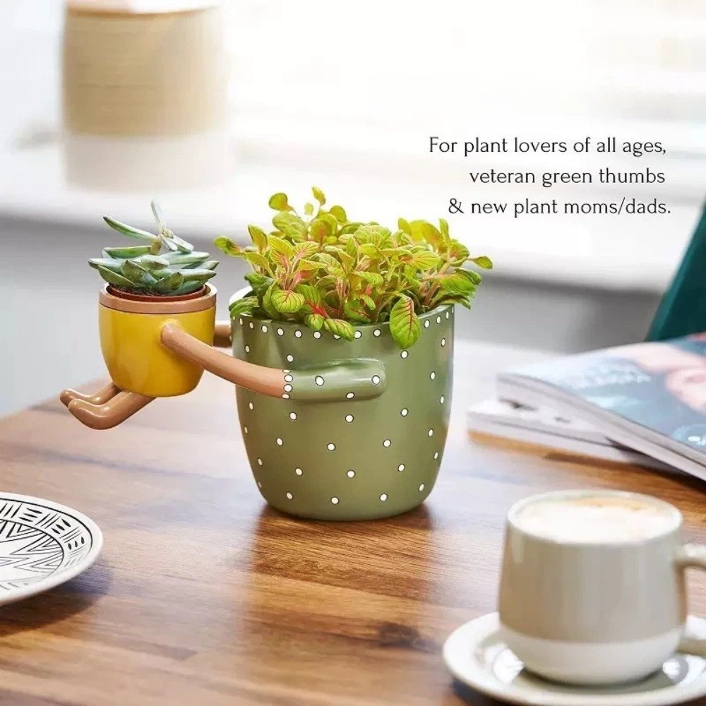 Plant Parent Pot - Resin Parent-child Flowerpot with Drainage Holes
