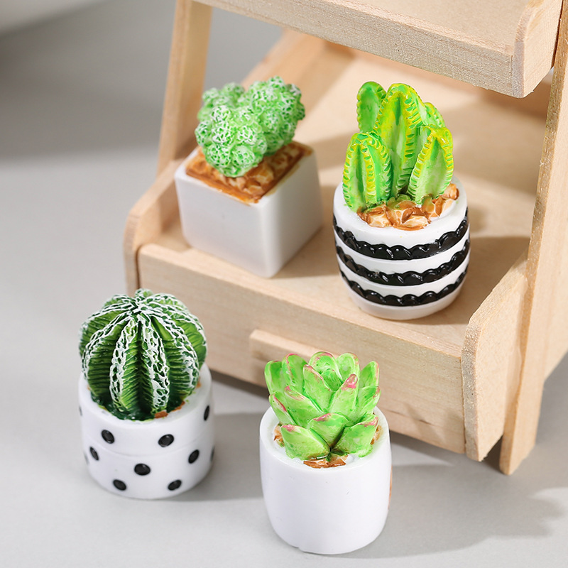 Cactus Mix Pot - 4pcs/Set Of Mini Succulent Potted Ornaments,